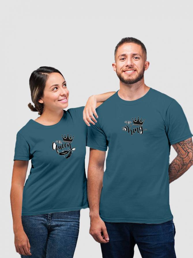 King Queen Fancy Wear Designer Couple Wholesale T-shirt Latest Collection